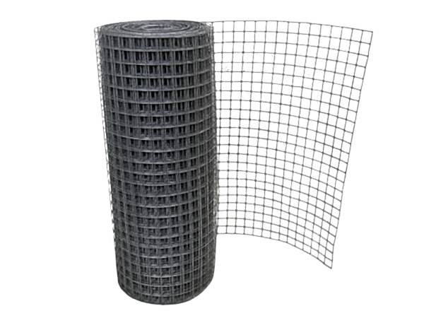 A roll of black welded wire mesh roll.