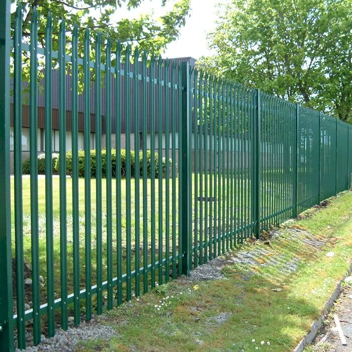 Palisade fencing is used to create boundaries for communities.