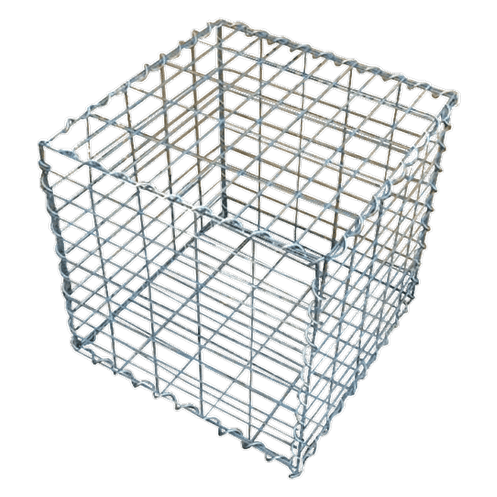 A piece of welded gabion with spiral wire on transparent background.