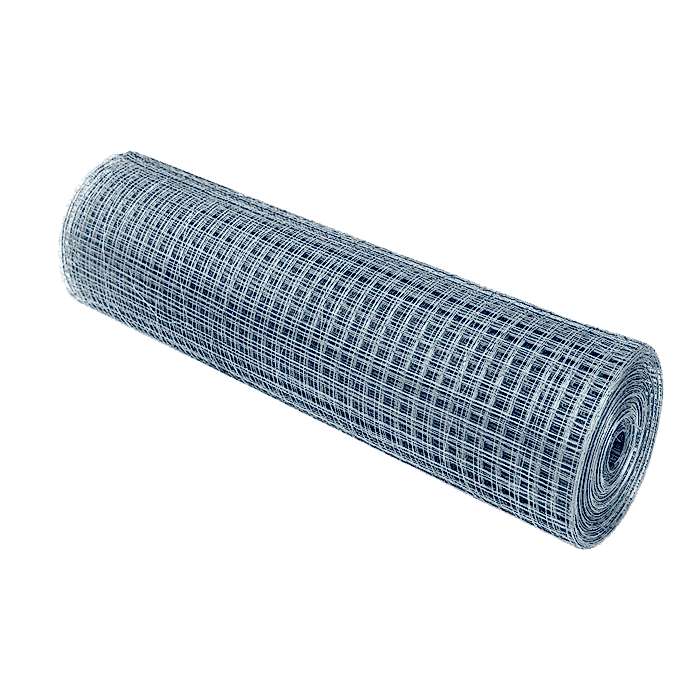 A roll of welded wire mesh roll on white background.